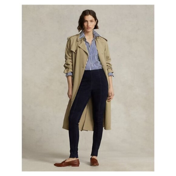 Polo Ralph Lauren Pants - NWT POLO Ralph Lauren Women's Lambskin High Rise Suede Leggings Navy Size XS